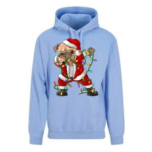 Pug Lover Xmas Family Matching Santa Pug Dabbing Christmas Gift Unisex Surf Hoodie