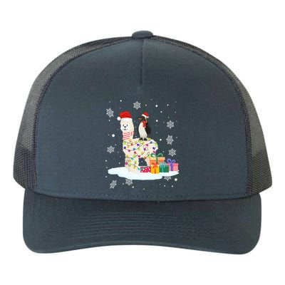 Penguins Lover Xmas Lighting Penguin Riding Llama Christmas Funny Gift Yupoong Adult 5-Panel Trucker Hat