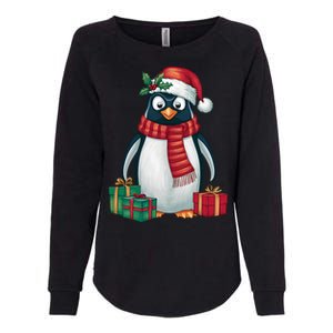 Penguin Lover Xmas Holiday Santa Emperor Penguin Christmas Womens California Wash Sweatshirt