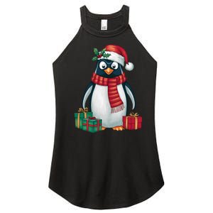 Penguin Lover Xmas Holiday Santa Emperor Penguin Christmas Women's Perfect Tri Rocker Tank