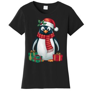 Penguin Lover Xmas Holiday Santa Emperor Penguin Christmas Women's T-Shirt