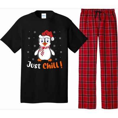 Penguin Lover Xmas Gift Just Chill Penguin Christmas Gift Pajama Set