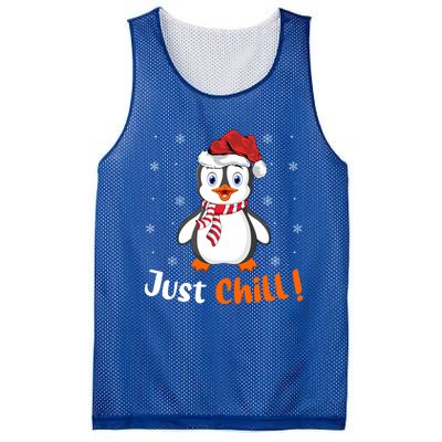 Penguin Lover Xmas Gift Just Chill Penguin Christmas Gift Mesh Reversible Basketball Jersey Tank