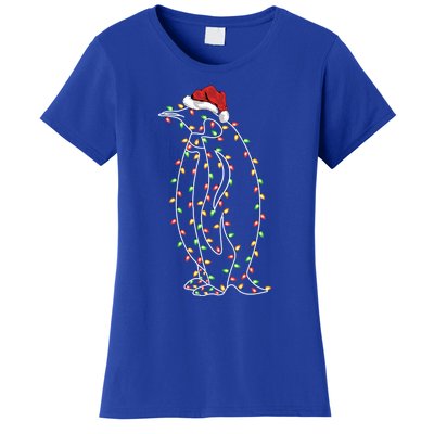 Penguin Lover Xmas Gift Santa Hat Lighting Penguin Christmas Gift Women's T-Shirt