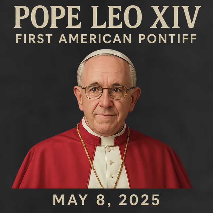 Pope Leo XIV First American Pontiff May 8th 2025 7 Panel Mesh Trucker Snapback Hat
