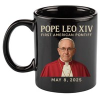 Pope Leo XIV First American Pontiff May 8th 2025 11oz C Handle Ceramic Mug