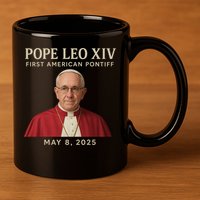 Pope Leo XIV First American Pontiff May 8th 2025 11oz C Handle Ceramic Mug