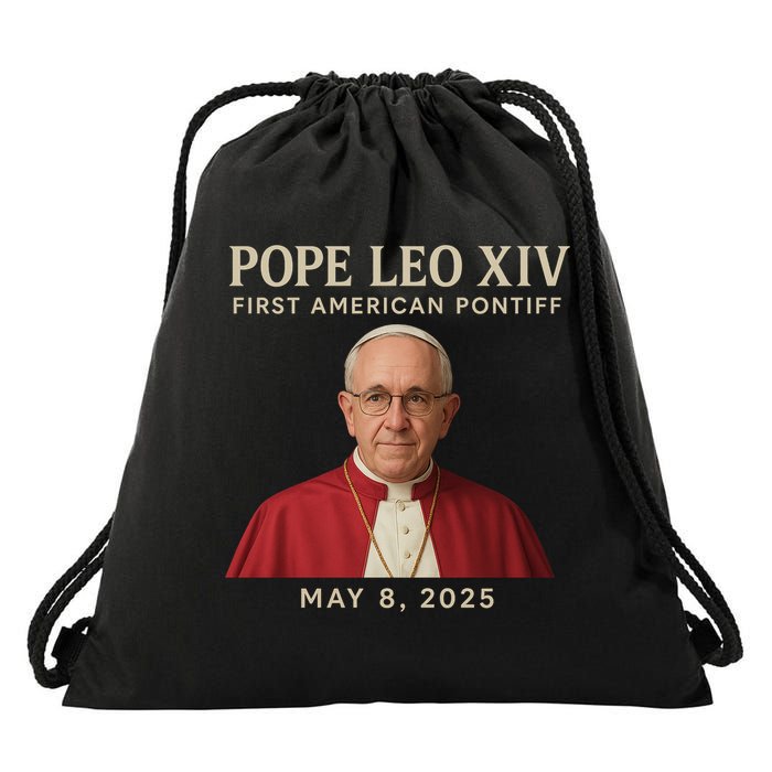 Pope Leo XIV First American Pontiff May 8th 2025 Drawstring Bag