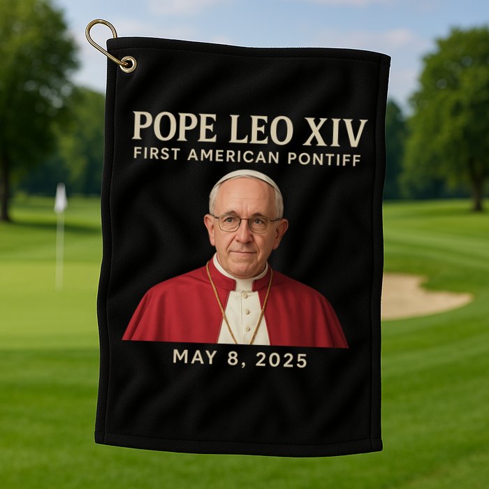 Pope Leo XIV First American Pontiff May 8th 2025 Golf Towel