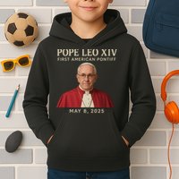 Pope Leo XIV First American Pontiff May 8th 2025 Kids Hoodie