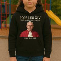 Pope Leo XIV First American Pontiff May 8th 2025 Kids Hoodie