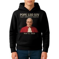 Pope Leo XIV First American Pontiff May 8th 2025 Kids Hoodie