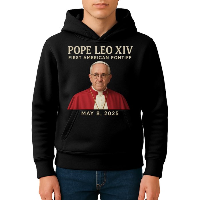 Pope Leo XIV First American Pontiff May 8th 2025 Kids Hoodie