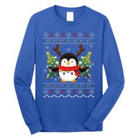 Penguin Lover Xmas Ugly Santa Penguin Christmas Gift Long Sleeve Shirt