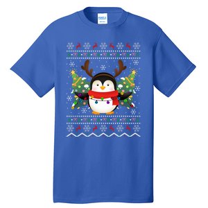 Penguin Lover Xmas Ugly Santa Penguin Christmas Gift Tall T-Shirt