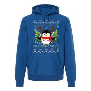 Penguin Lover Xmas Ugly Santa Penguin Christmas Gift Premium Hoodie