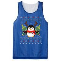 Penguin Lover Xmas Ugly Santa Penguin Christmas Gift Mesh Reversible Basketball Jersey Tank