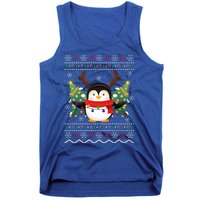 Penguin Lover Xmas Ugly Santa Penguin Christmas Gift Tank Top