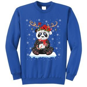 Panda Lover Xmas Gift Santa Hat Reindeer Panda Christmas Cool Gift Sweatshirt