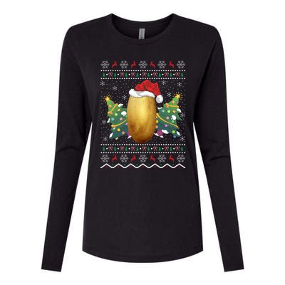 Potato Lover Xmas Gift Ugly Potato Christmas Gift Womens Cotton Relaxed Long Sleeve T-Shirt