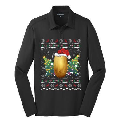 Potato Lover Xmas Gift Ugly Potato Christmas Gift Silk Touch Performance Long Sleeve Polo