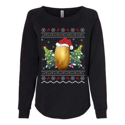 Potato Lover Xmas Gift Ugly Potato Christmas Gift Womens California Wash Sweatshirt