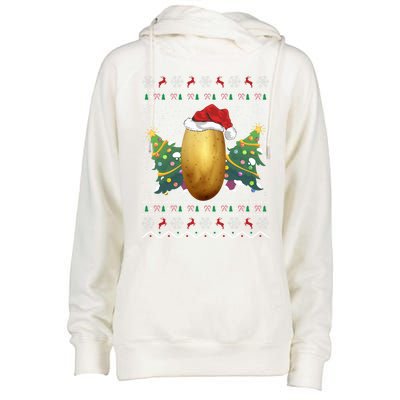 Potato Lover Xmas Gift Ugly Potato Christmas Gift Womens Funnel Neck Pullover Hood