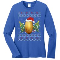 Potato Lover Xmas Gift Ugly Potato Christmas Gift Ladies Long Sleeve Shirt