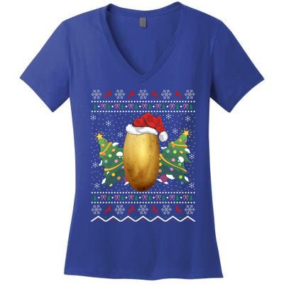 Potato Lover Xmas Gift Ugly Potato Christmas Gift Women's V-Neck T-Shirt