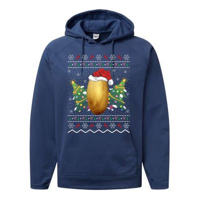 Potato Lover Xmas Gift Ugly Potato Christmas Gift Performance Fleece Hoodie