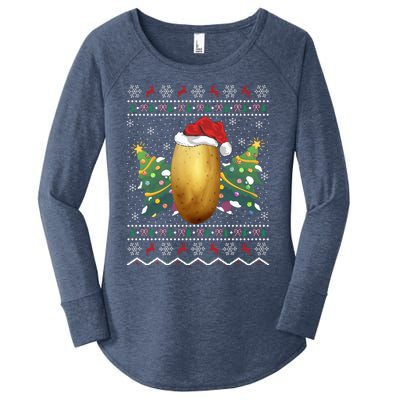 Potato Lover Xmas Gift Ugly Potato Christmas Gift Women's Perfect Tri Tunic Long Sleeve Shirt