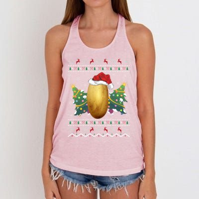 Potato Lover Xmas Gift Ugly Potato Christmas Gift Women's Knotted Racerback Tank