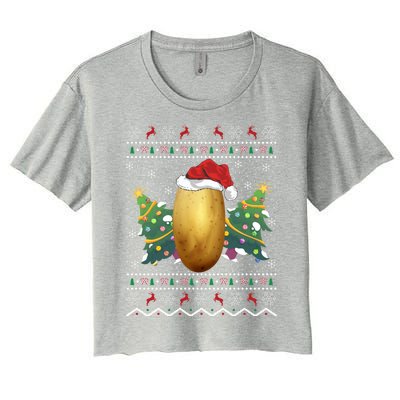 Potato Lover Xmas Gift Ugly Potato Christmas Gift Women's Crop Top Tee