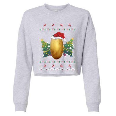 Potato Lover Xmas Gift Ugly Potato Christmas Gift Cropped Pullover Crew