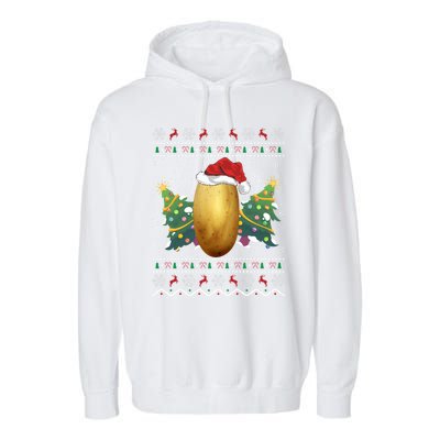 Potato Lover Xmas Gift Ugly Potato Christmas Gift Garment-Dyed Fleece Hoodie