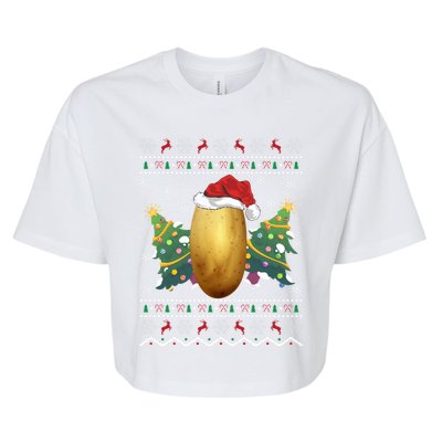 Potato Lover Xmas Gift Ugly Potato Christmas Gift Bella+Canvas Jersey Crop Tee