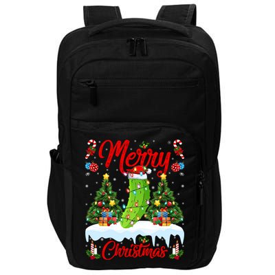 Pickle Lover Xmas Lighting Santa Hat Pickle Christmas Cool Gift Impact Tech Backpack