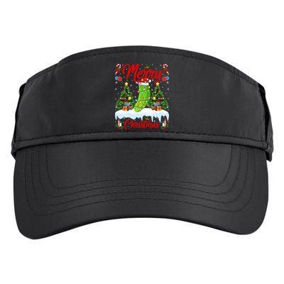 Pickle Lover Xmas Lighting Santa Hat Pickle Christmas Cool Gift Adult Drive Performance Visor