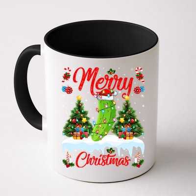 Pickle Lover Xmas Lighting Santa Hat Pickle Christmas Cool Gift Mug