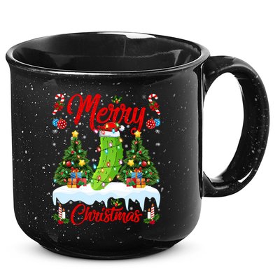 Pickle Lover Xmas Lighting Santa Hat Pickle Christmas Cool Gift 15oz Campfire Ceramic Mug
