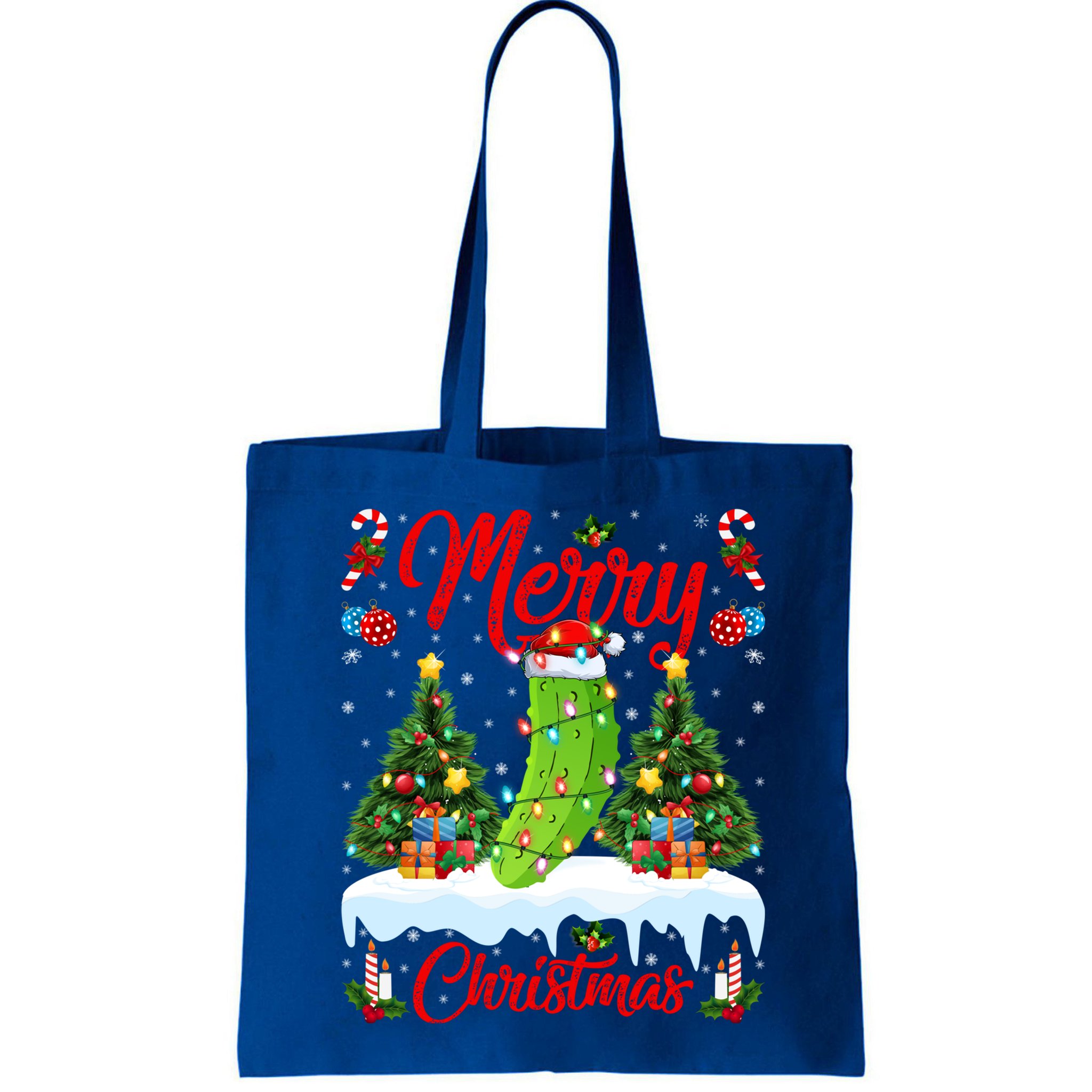 Pickle Lover Xmas Lighting Santa Hat Pickle Christmas Cool Gift Bag