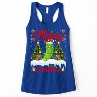 Pickle Lover Xmas Lighting Santa Hat Pickle Christmas Cool Gift Womens Tank Top