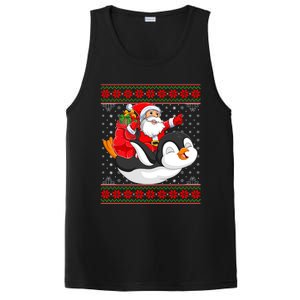 Penguin Lover Xmas Ugly Santa Riding Penguin Christmas Gift PosiCharge Competitor Tank