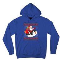 Penguin Lover Xmas Ugly Santa Riding Penguin Christmas Gift Hoodie