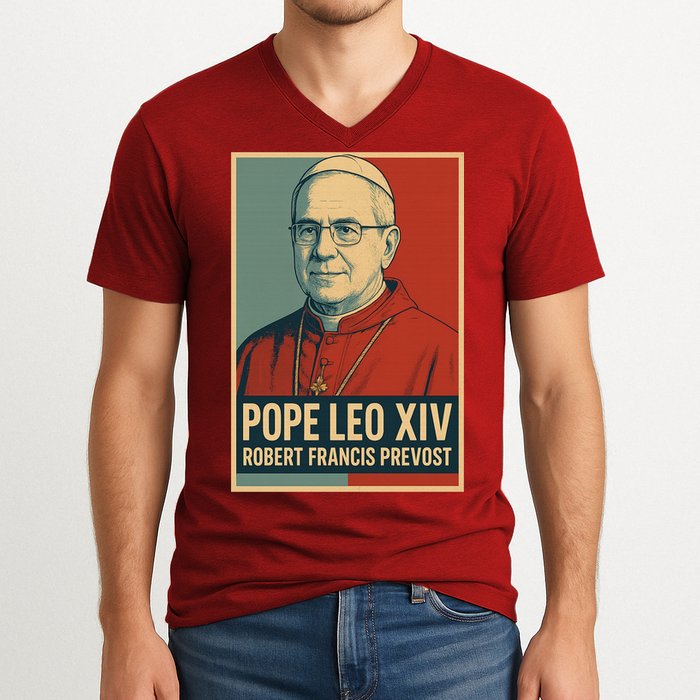 Pope Leo XIV Robert Francis Prevost V-Neck T-Shirt