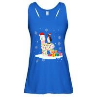 Penguins Lover Xmas Lighting Penguin Riding Llama Christmas Cool Gift Ladies Essential Flowy Tank