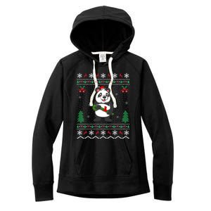 Panda Lover Xmas Ugly Santa Hat Panda Christmas Gift Women's Fleece Hoodie