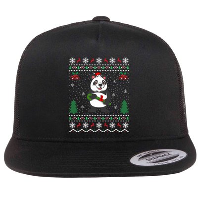 Panda Lover Xmas Ugly Santa Hat Panda Christmas Gift Flatbill Hat