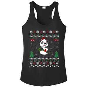 Panda Lover Xmas Ugly Santa Hat Panda Christmas Gift Ladies PosiCharge Competitor Racerback Tank