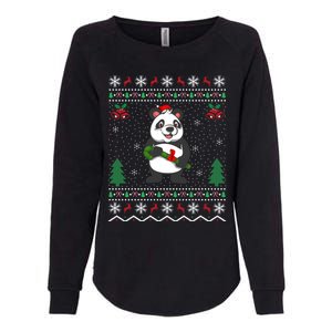 Panda Lover Xmas Ugly Santa Hat Panda Christmas Gift Womens California Wash Sweatshirt